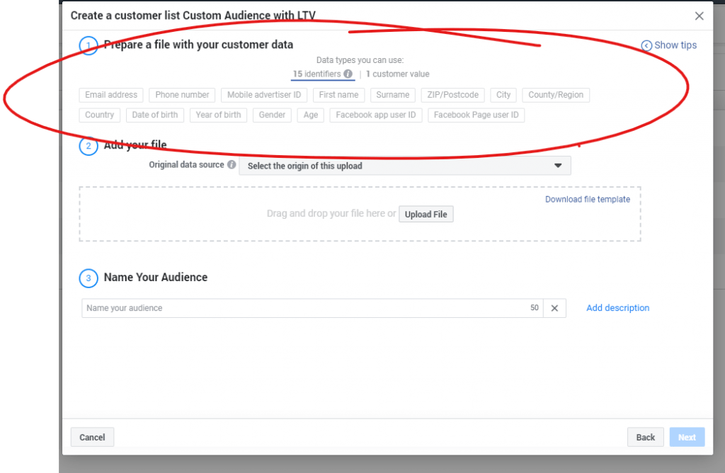 Fields That Facebook Uses To Identify Your Previous Customers